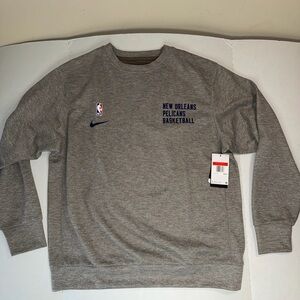 Nike NBA Gray New Orleans Pelicans Basketball Sweater Dri-Fit L-Tall NWT